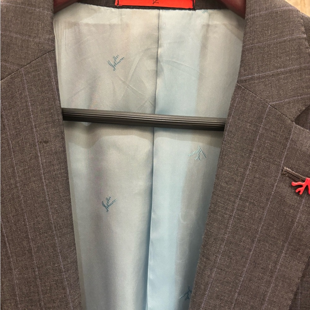 Isaia Charcoal Pinstripe Blazer - IT 50R - Picture 3 of 16